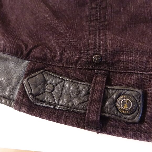 Elvis Jesus Leather Denim Mens Black Medium Biker Jacket - Picture 8 of 16